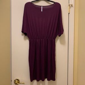 3 for $25 - Purple Stretchy Cinch Waist Dress